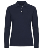 Clique Stretch Premium Polo L/s Women Tummansininen