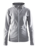 Craft Leisure Full Zip Hood W Meleerattu Harmaa/valkoinen