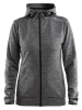 Craft Leisure Full Zip Hood W Meleerattu Tummanharmaa