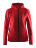 Craft Leisure Full Zip Hood W Punainen/meleerattu Harmaa