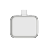 Chargeguard Rcs Automaattisesti Katkaiseva Usb-c-sovitin. Hopeanvärinen