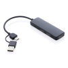 Rcs Usb Hub Tuplaliitännällä Kierrätetystä Muovista Musta