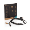 Terra 100 W Rcs -kaapeli, Kaksi Usb-c-liitäntää Musta, Harmaa